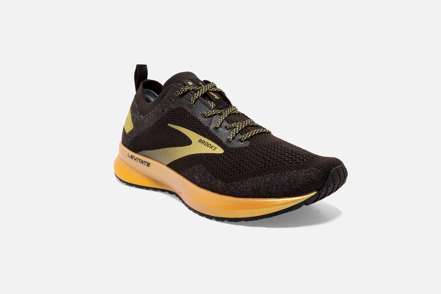 Brooks Israel Levitate 4 Road Running Shoes Womens - Black/Gold - GHV-807561